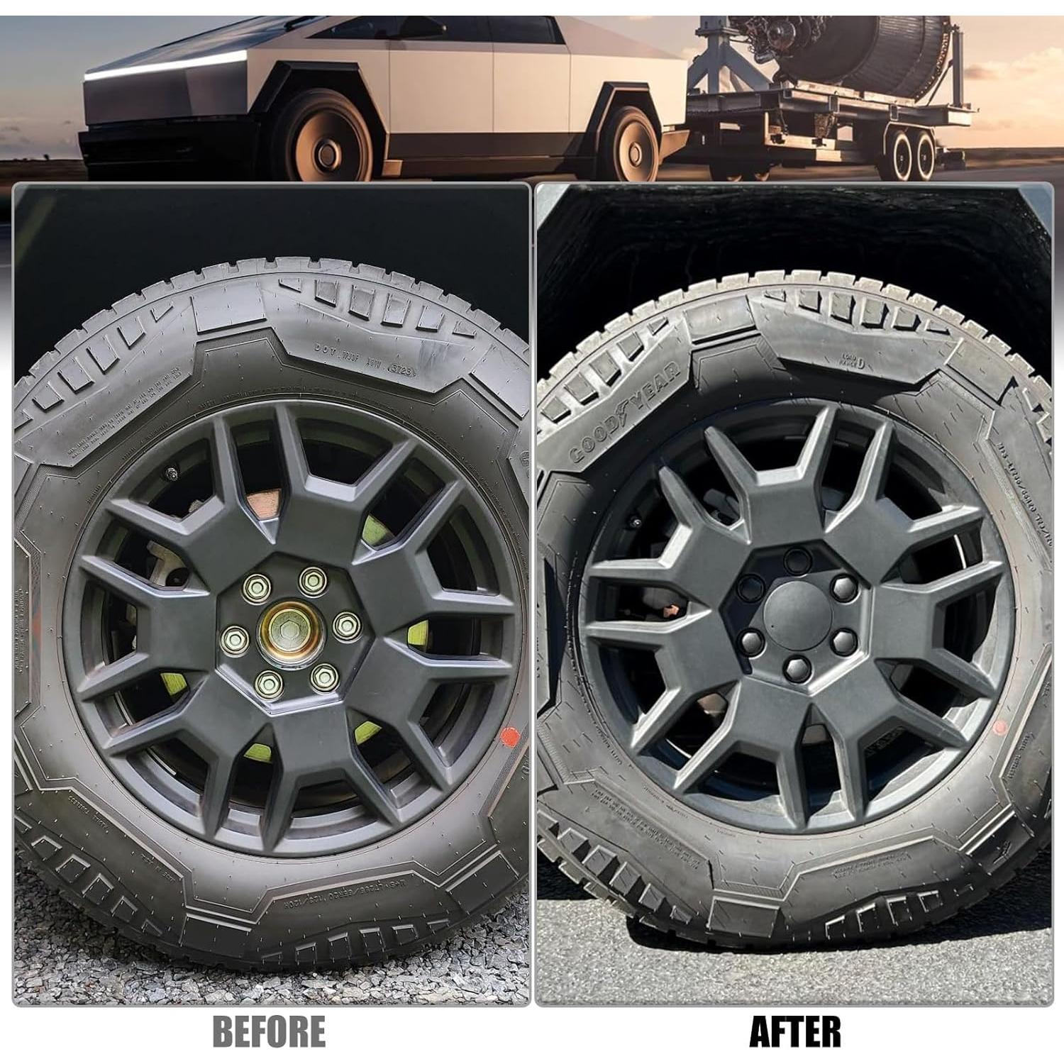 Juego de Tapas Centrales de Rueda ROCCS para Tesla Cybertruck 2024