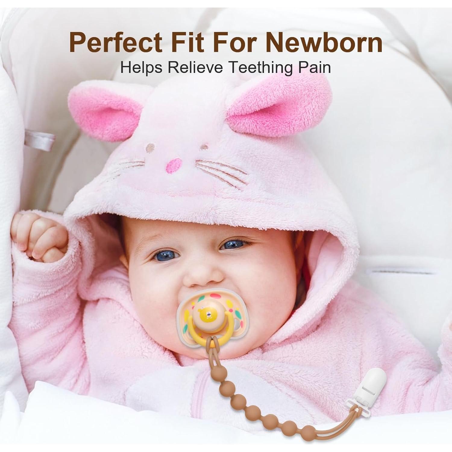 Clip de Chupete de Silicona 100% Grado Alimenticio - Paquete de 5