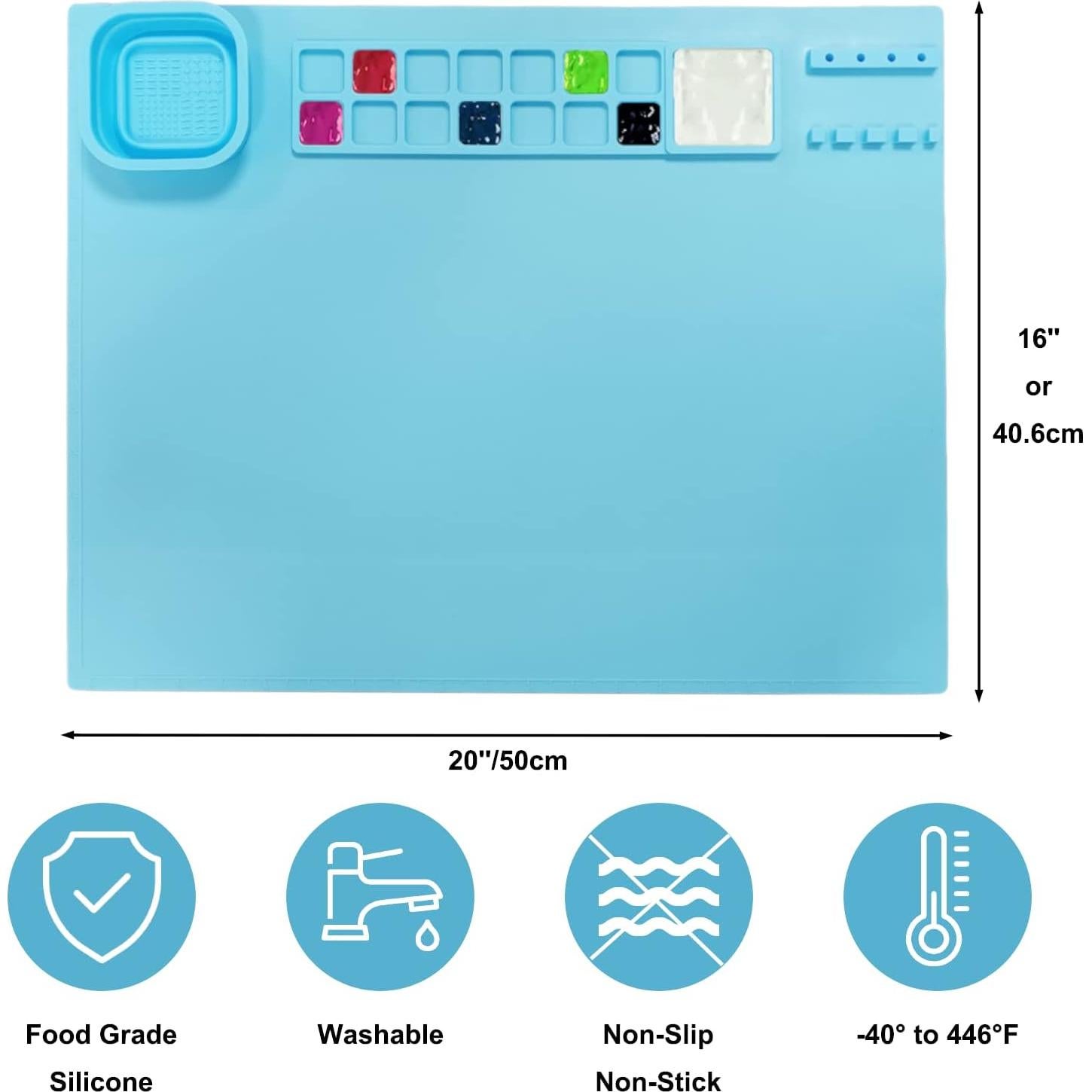 Alfombrilla de Silicona SCITURE 50.8x40.6cm Azul Multifuncional