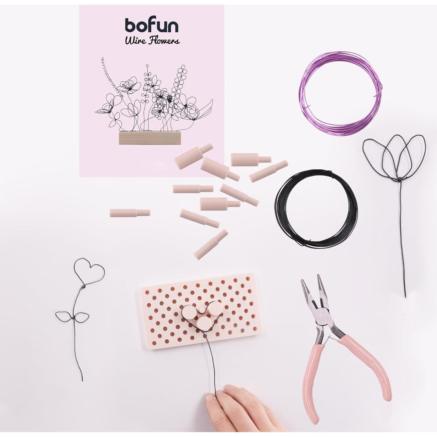 Kit de Manualidades BoFUN para Flores de Alambre - 4 Alambres de 5m