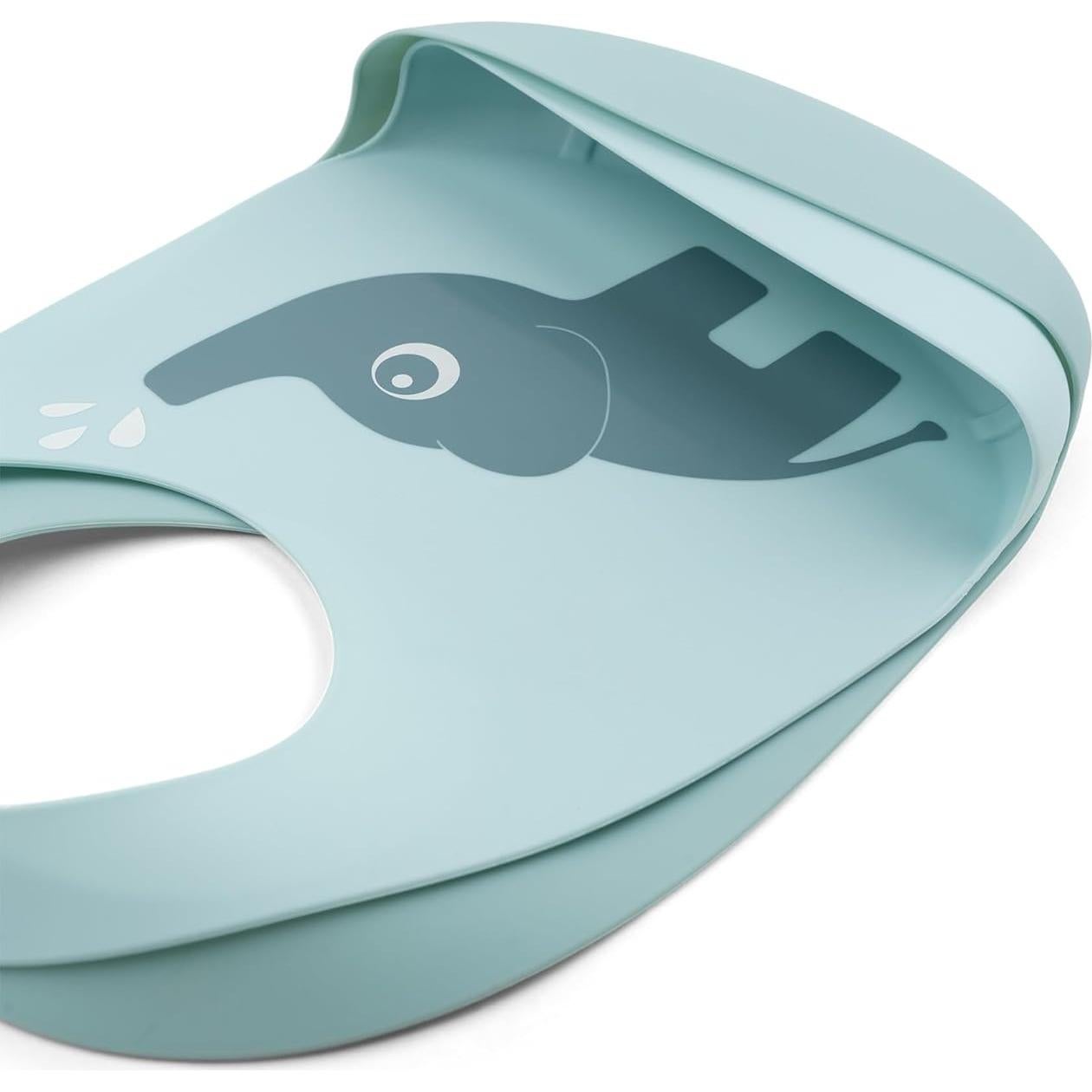 Baberos de Silicona Azul Done by Deer Elphee 2-Pack Ajustables