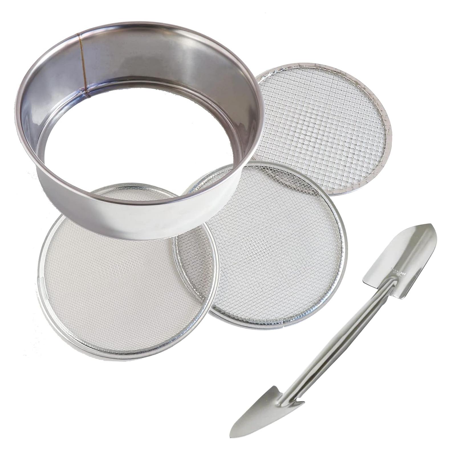 Kit de Jardinería Wazakura: Tamiz de Suelo + Pala de Acero Inoxidable