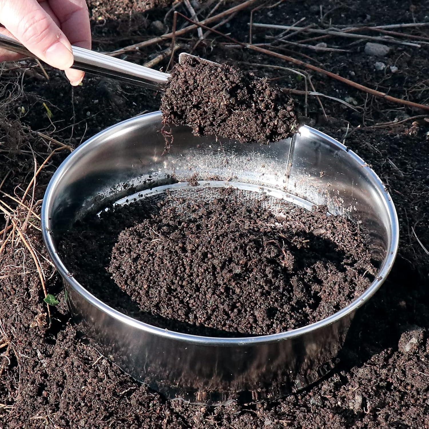 Kit de Jardinería Wazakura: Tamiz de Suelo + Pala de Acero Inoxidable