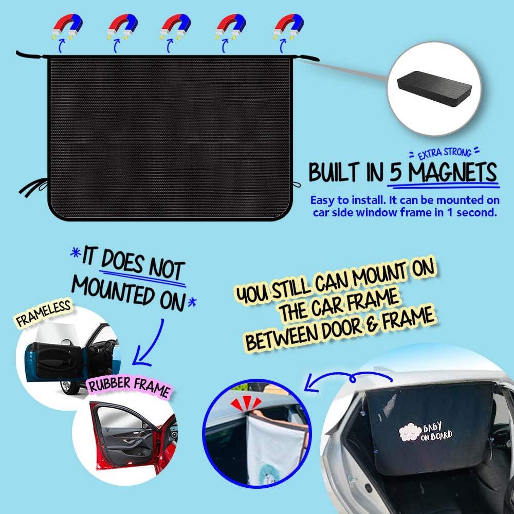 Cortina Solar Magnética ggomaART para Ventana Lateral Auto - Malla Negra