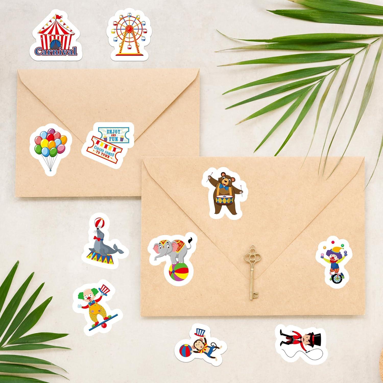 Rollos de Stickers de Circo Haooryx - 1000pcs Impermeables