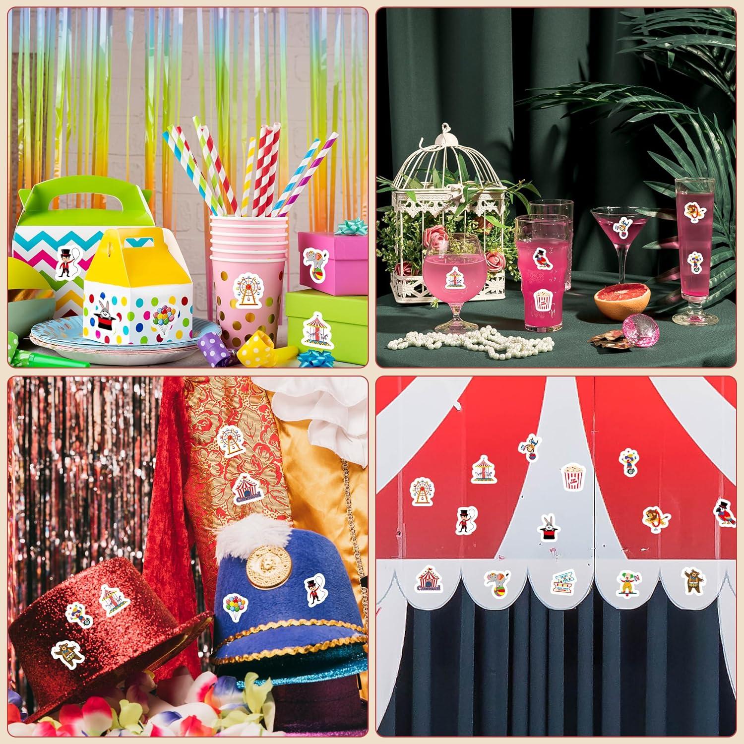 Rollos de Stickers de Circo Haooryx - 1000pcs Impermeables