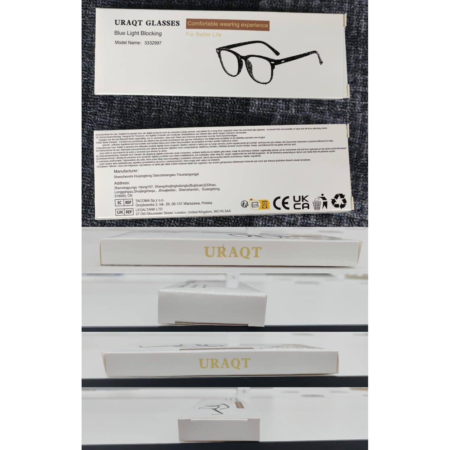 Gafas de Luz Azul URAQT para Computadora y Juego - Lentes Claras