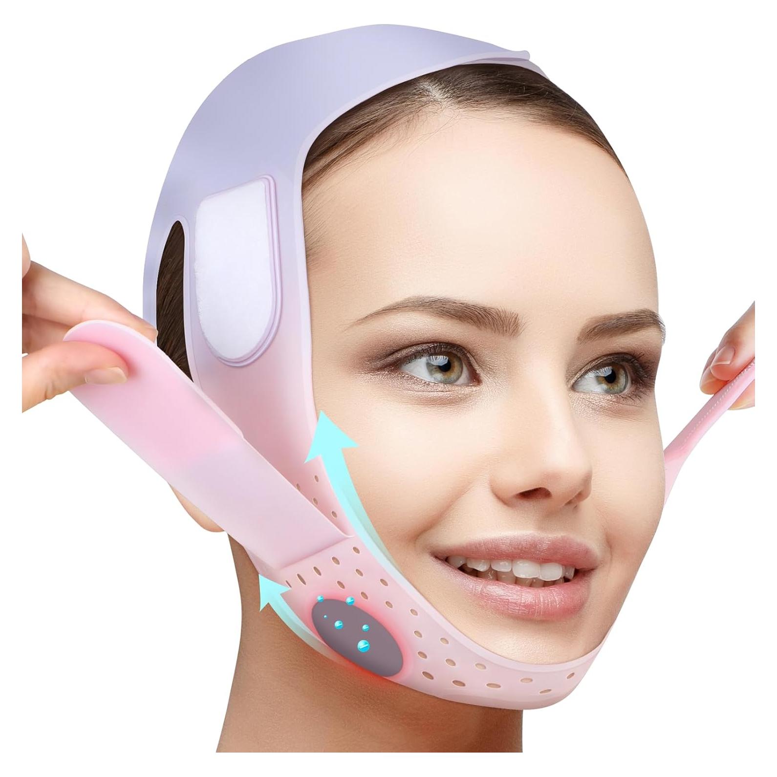 Máscara V-Line JUSRON de Silicona Suave para Doble Mentón