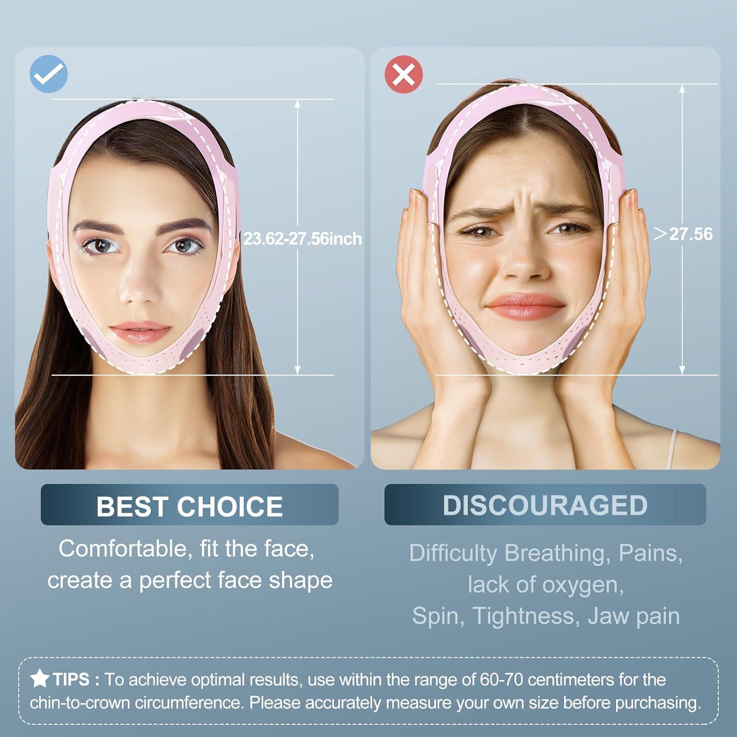 Máscara V-Line JUSRON de Silicona Suave para Doble Mentón