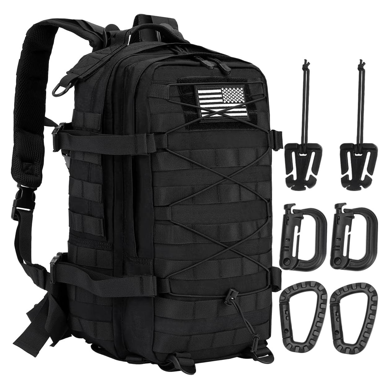 Mochila Táctica Militar Impermeable 40L Negra - Asalto Molle