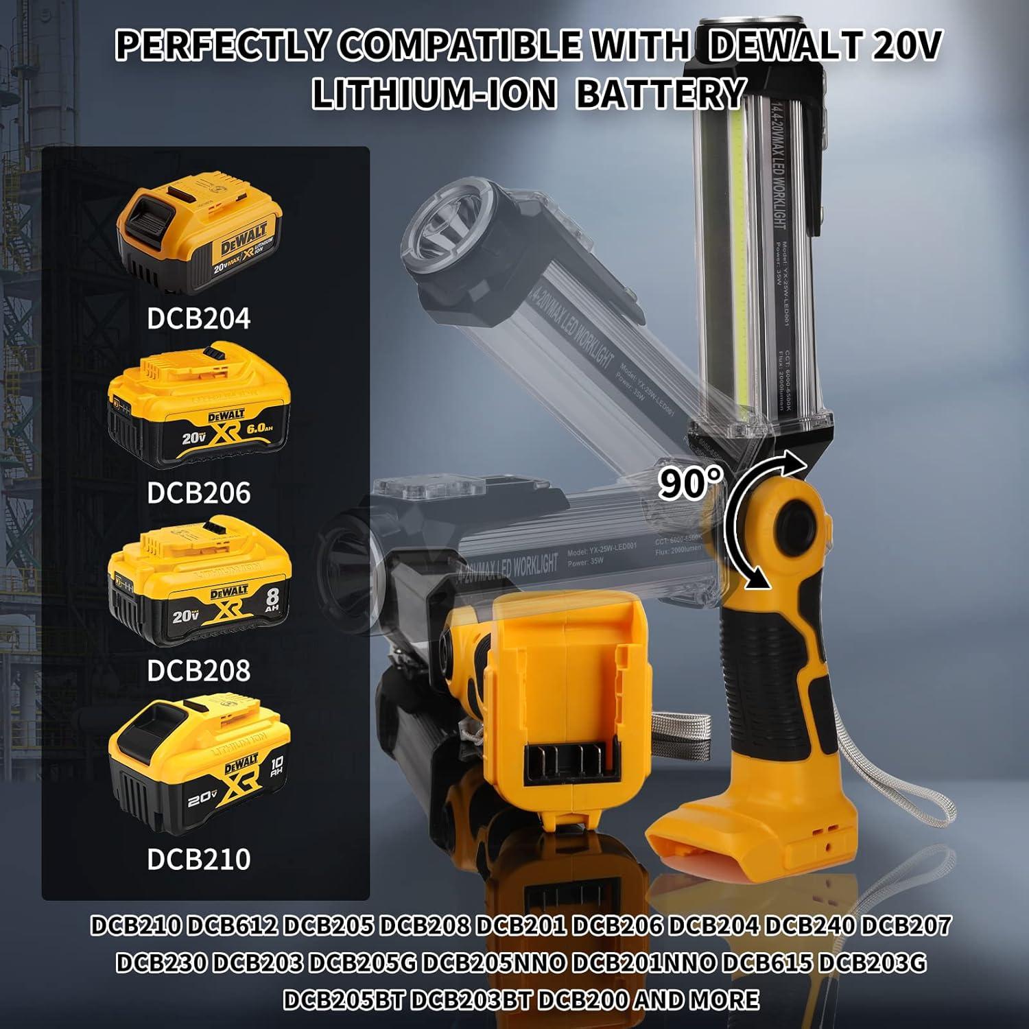 Linterna LED Taingwei 2000LM 25W para Batería Dewalt 20V