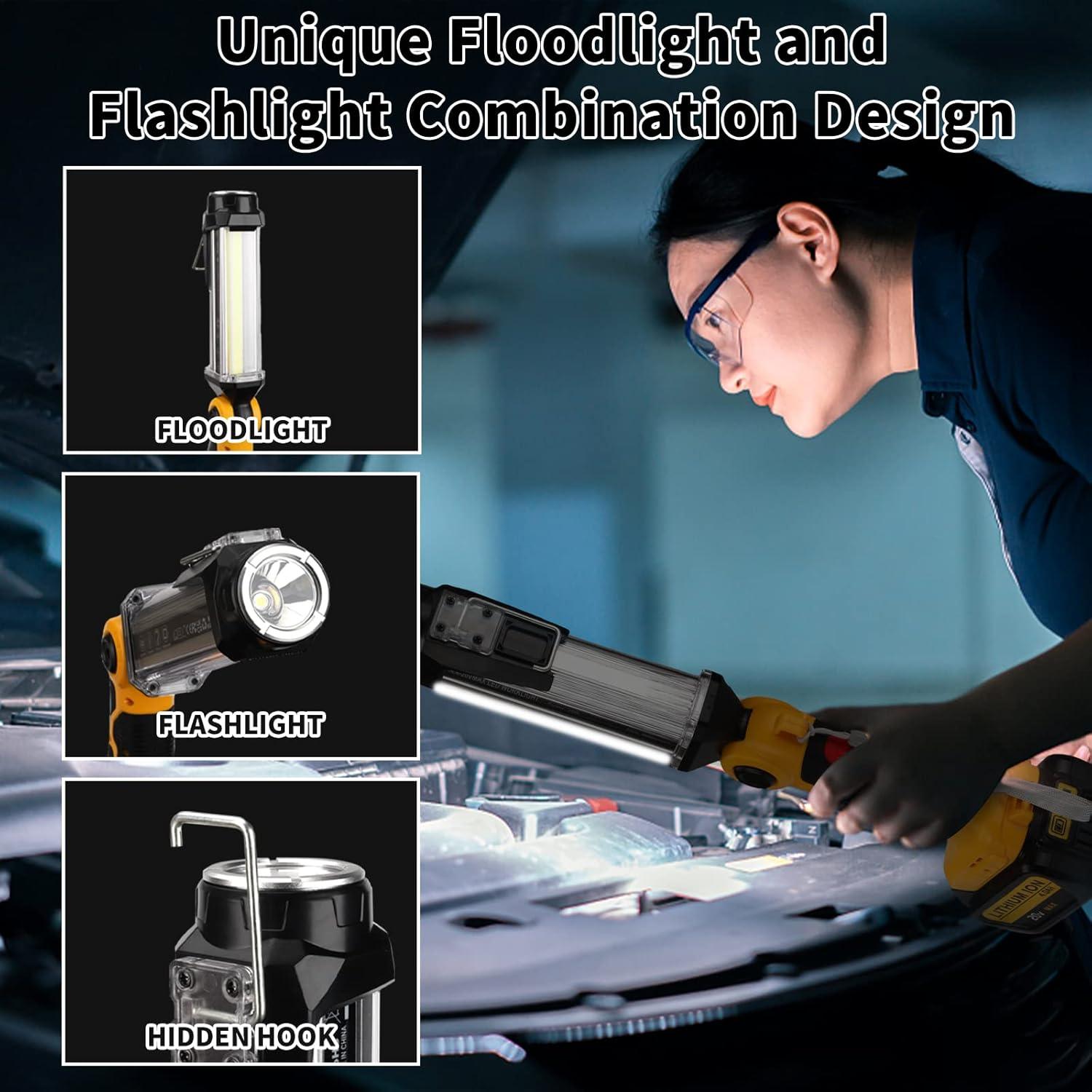 Linterna LED Taingwei 2000LM 25W para Batería Dewalt 20V