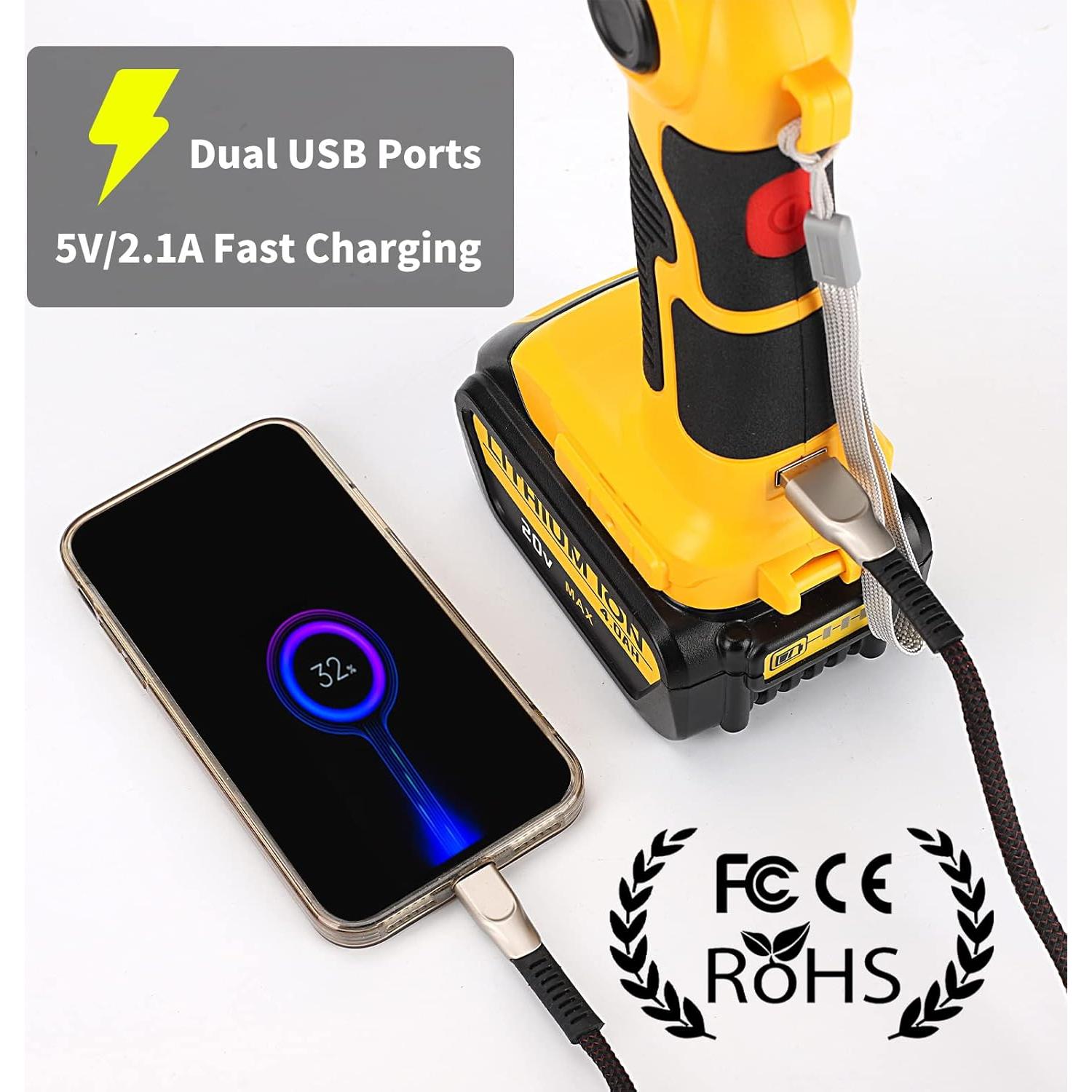 Linterna LED Taingwei 2000LM 25W para Batería Dewalt 20V