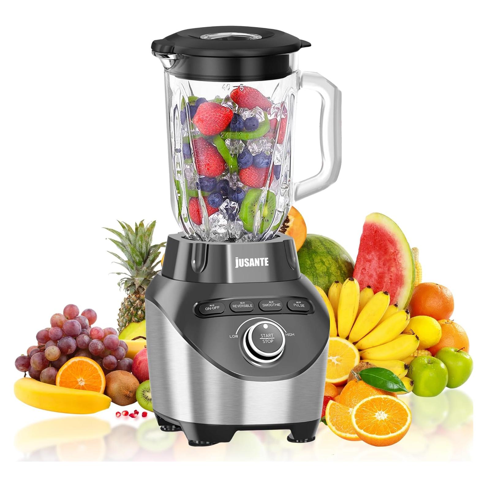 Mezclador Profesional JUSANTE 1200W Jarra Vidrio 64 oz Negro