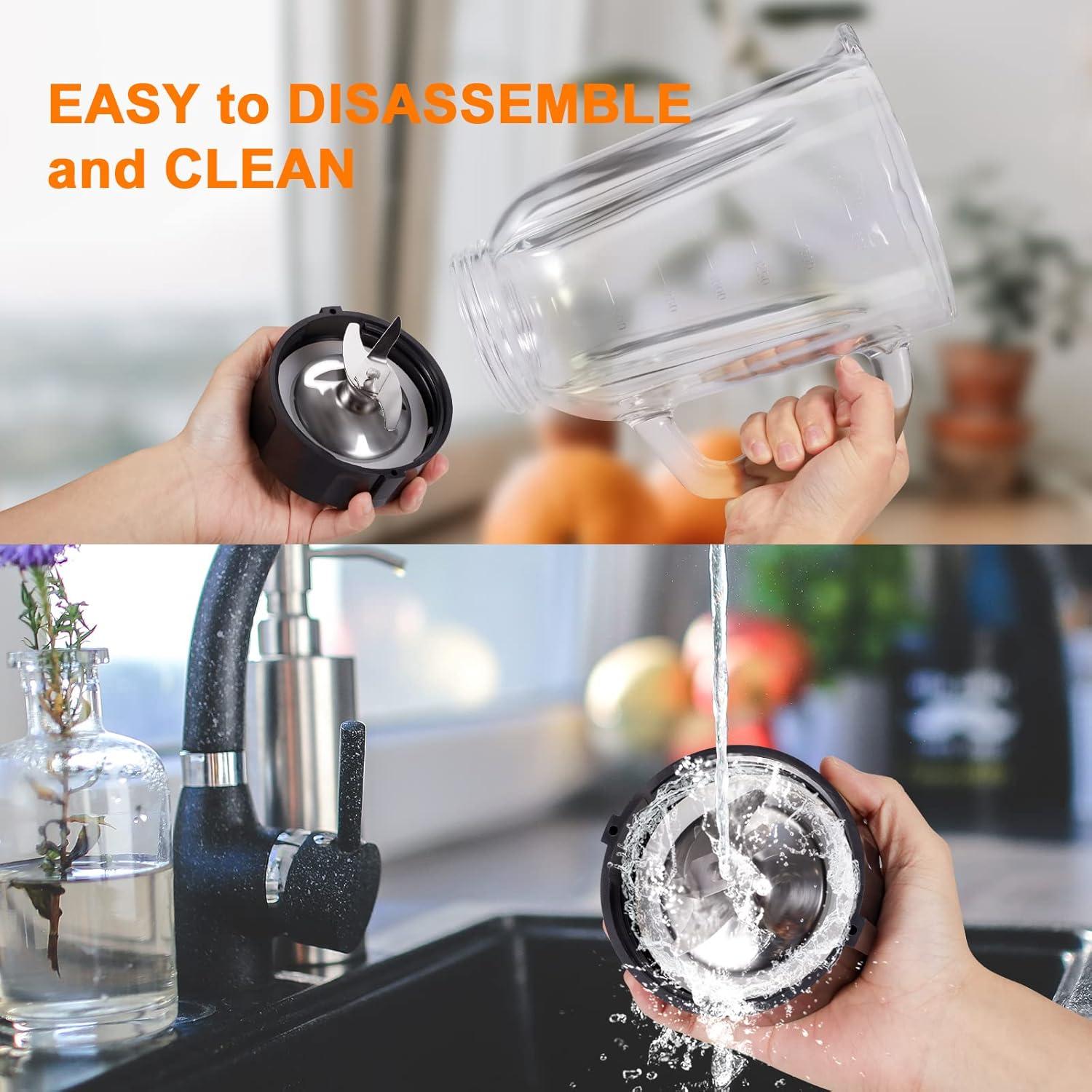 Mezclador Profesional JUSANTE 1200W Jarra Vidrio 64 oz Negro