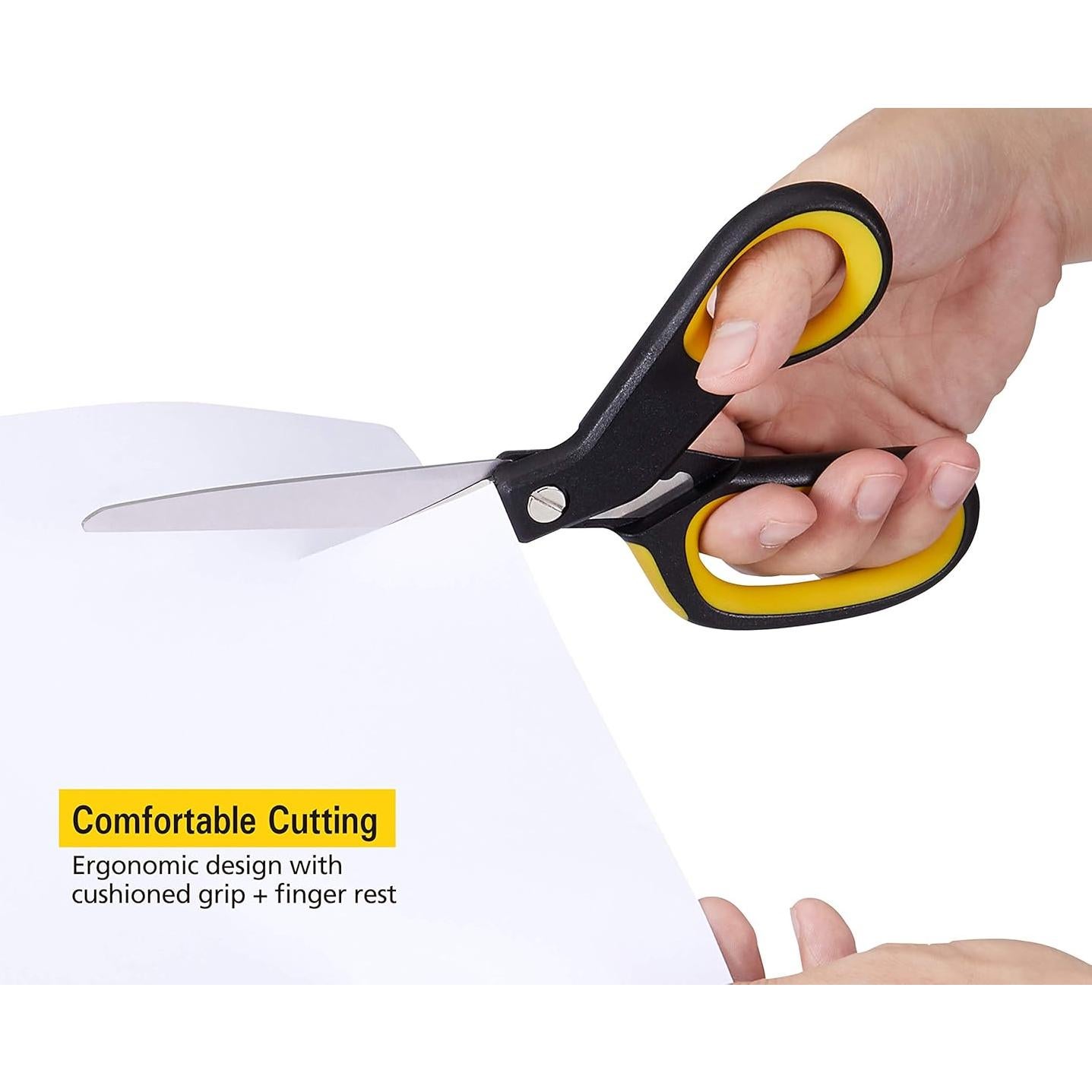 Tijeras ergonómicas Stanley 8" acero inoxidable, paquete de 2