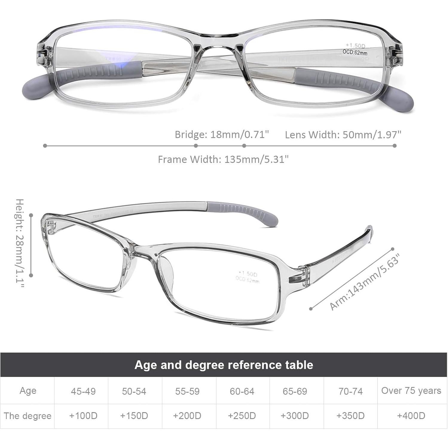 Gafas de Lectura DOOViC TR90 Unisex 2 Paquete Bloqueo Luz Azul