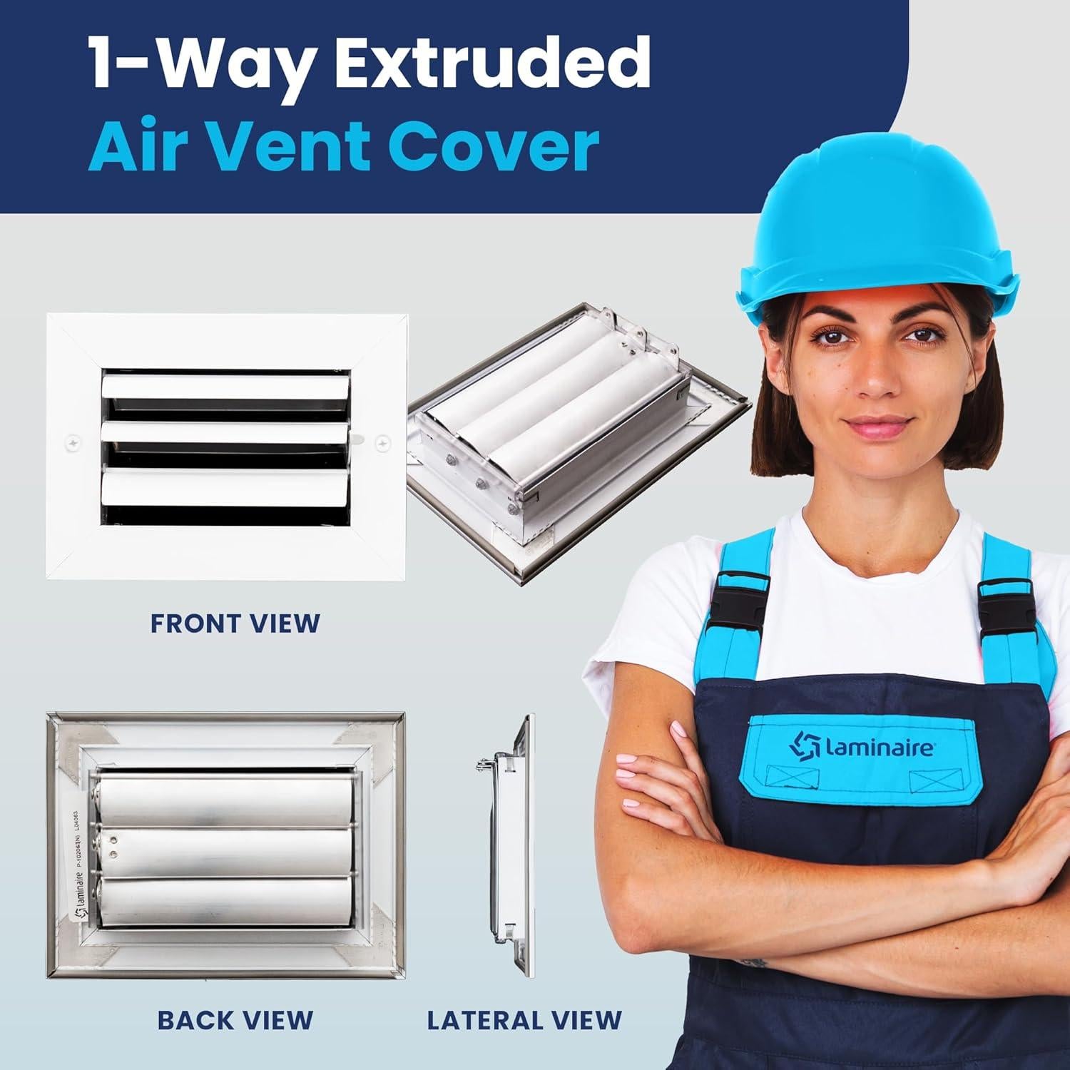 Rejilla de Ventilación de Aluminio 4x6 cm Laminaire - Silenciosa