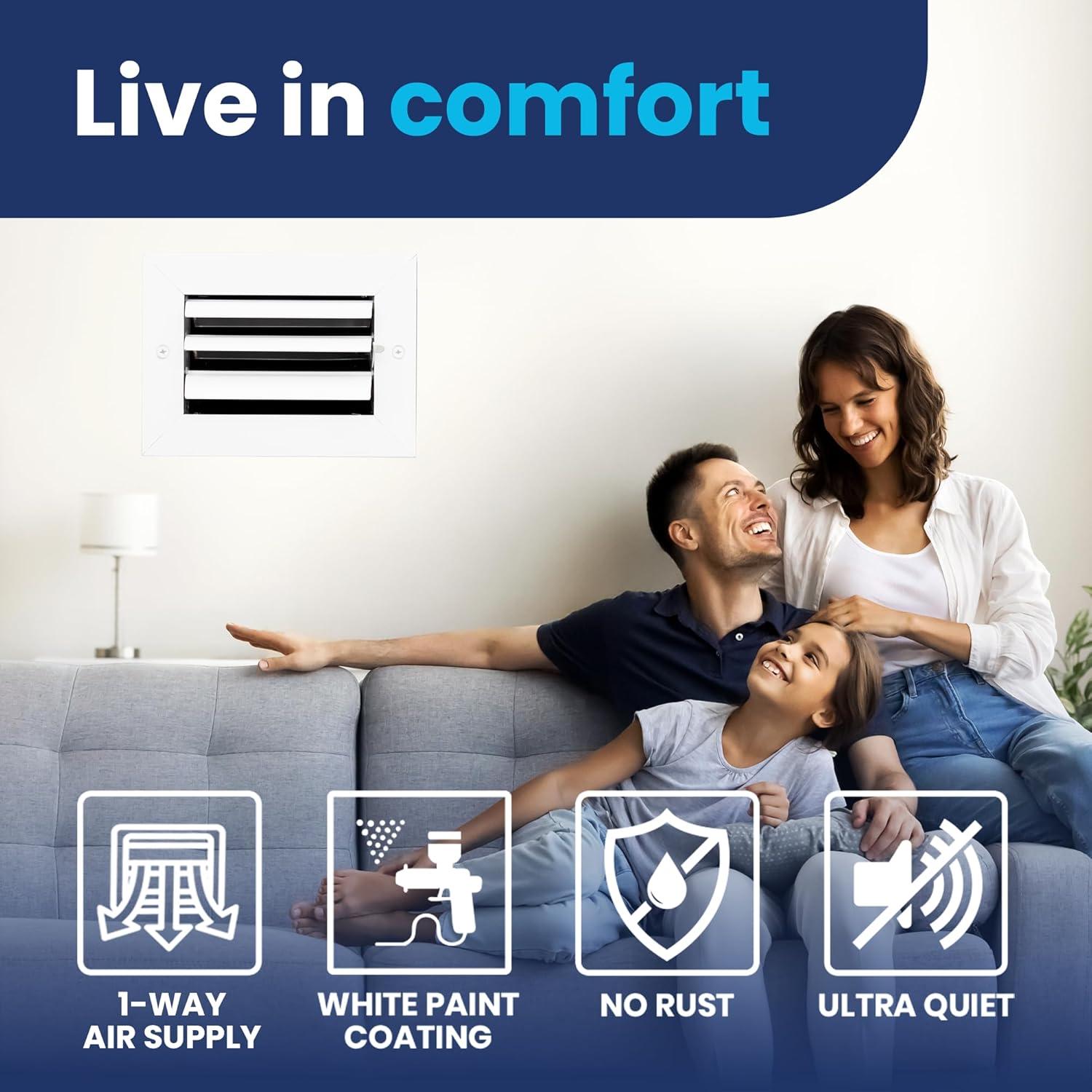 Rejilla de Ventilación de Aluminio 4x6 cm Laminaire - Silenciosa