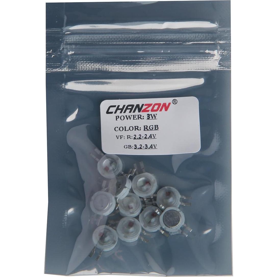 Chip LED RGB 3W Chanzon 10pcs 600mA 50-90LM SMD COB