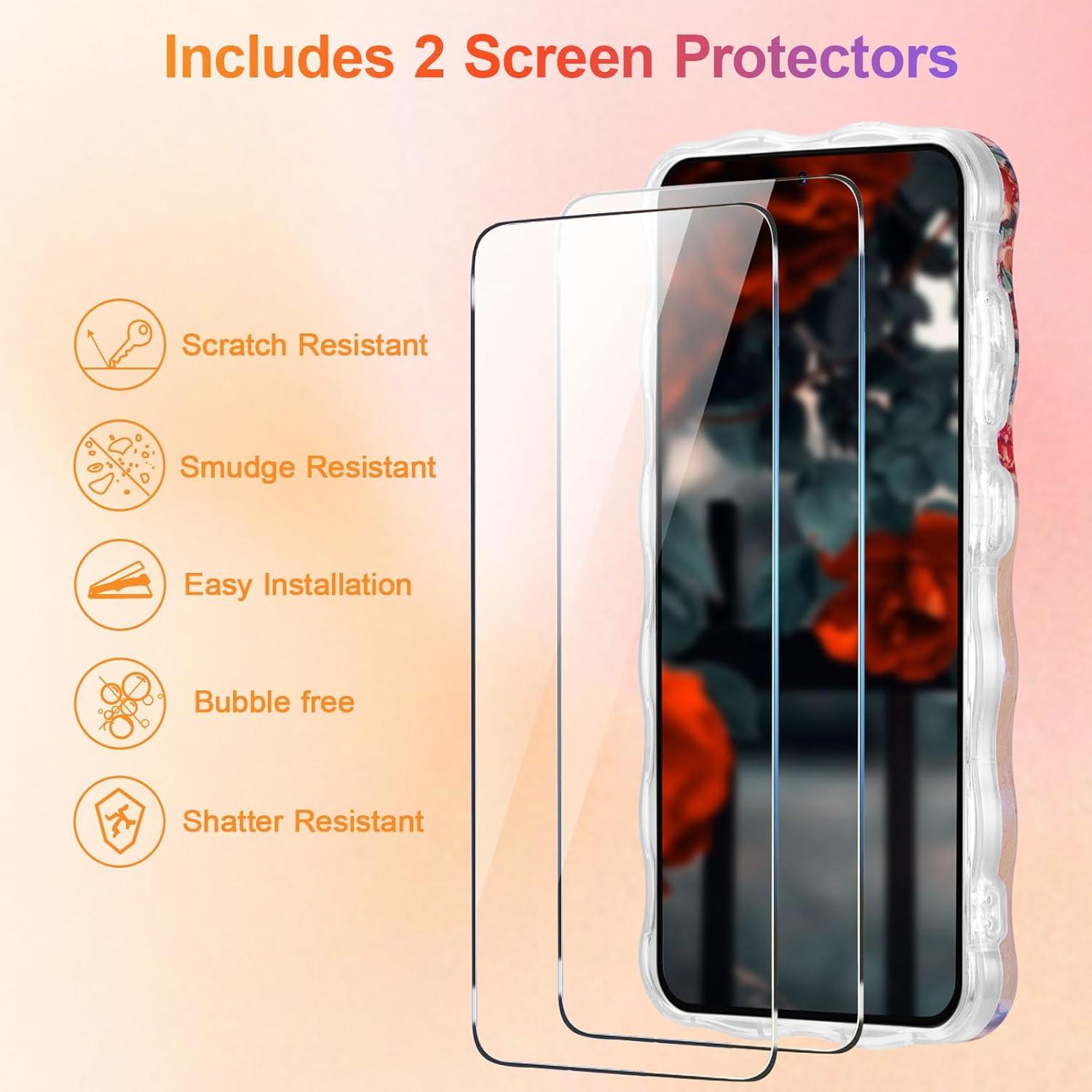 Funda EYZUTAK para Samsung Galaxy S24 - TPU Beige con Flores