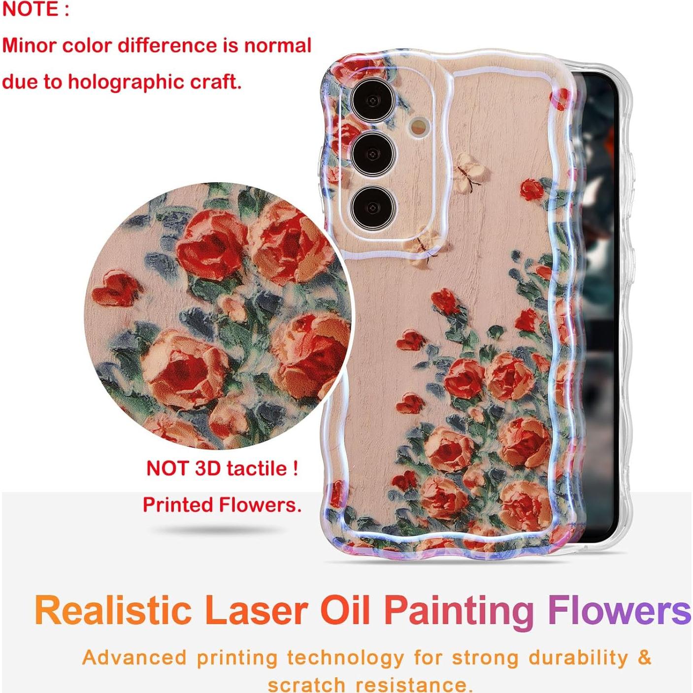 Funda EYZUTAK para Samsung Galaxy S24 - TPU Beige con Flores