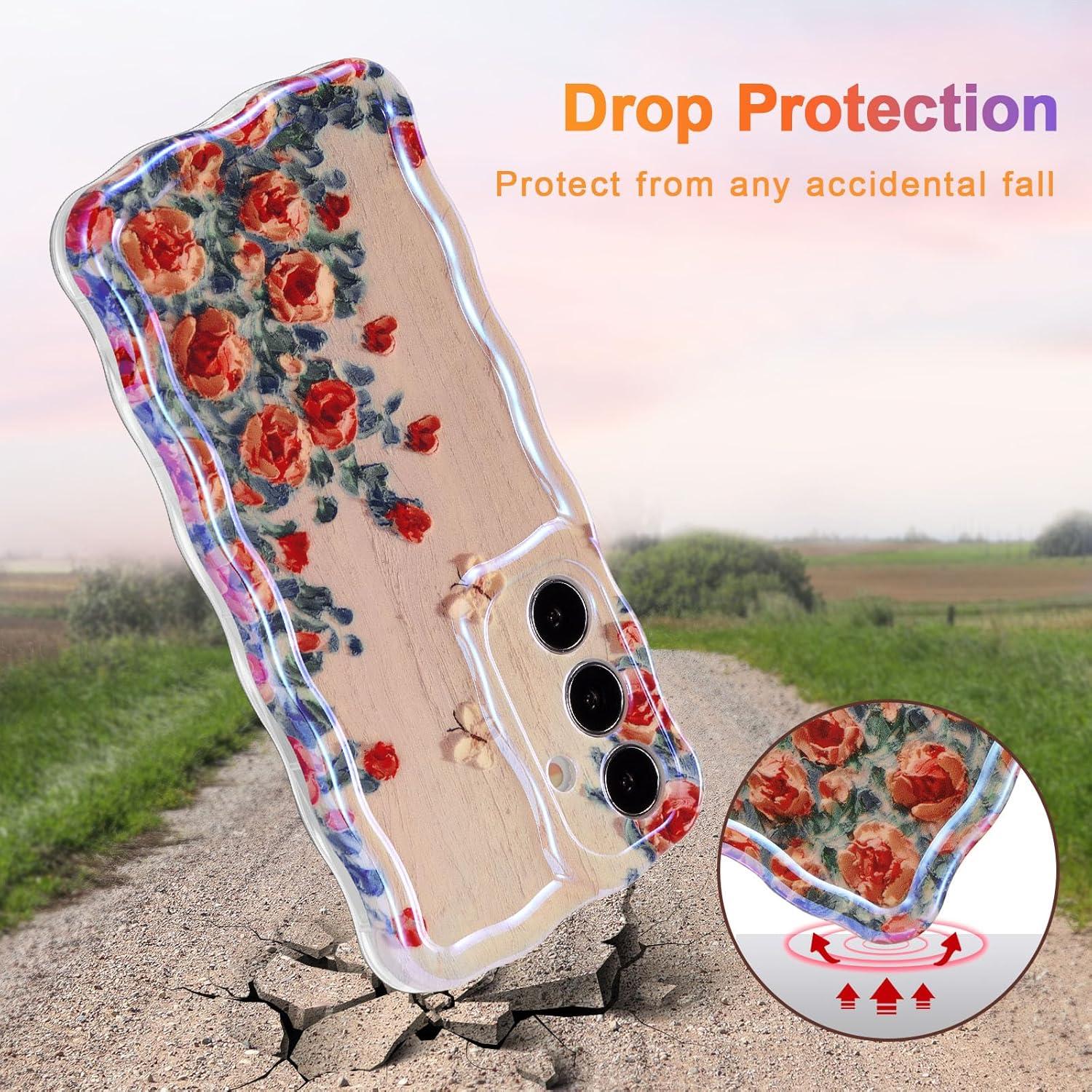 Funda EYZUTAK para Samsung Galaxy S24 - TPU Beige con Flores