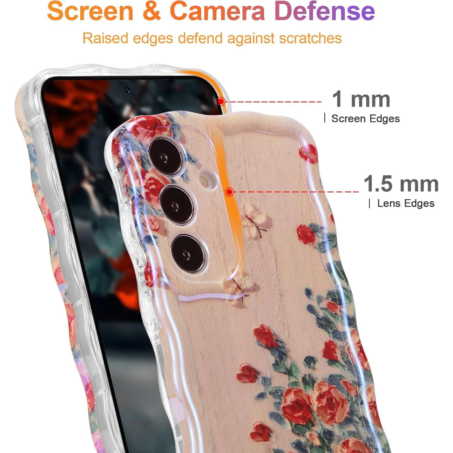 Funda EYZUTAK para Samsung Galaxy S24 - TPU Beige con Flores
