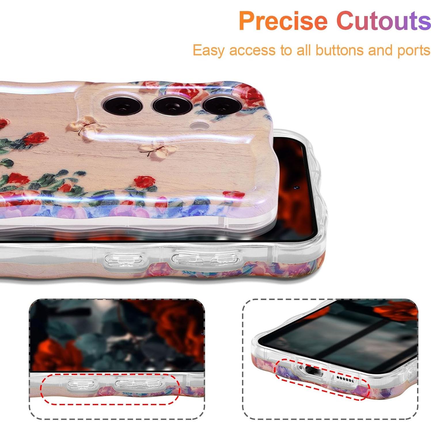 Funda EYZUTAK para Samsung Galaxy S24 - TPU Beige con Flores