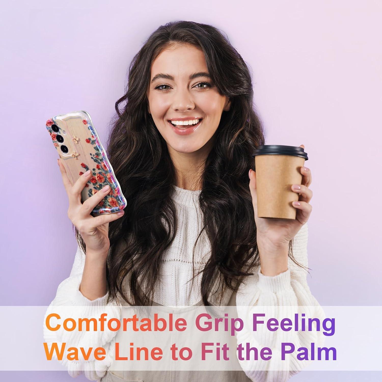 Funda EYZUTAK para Samsung Galaxy S24 - TPU Beige con Flores