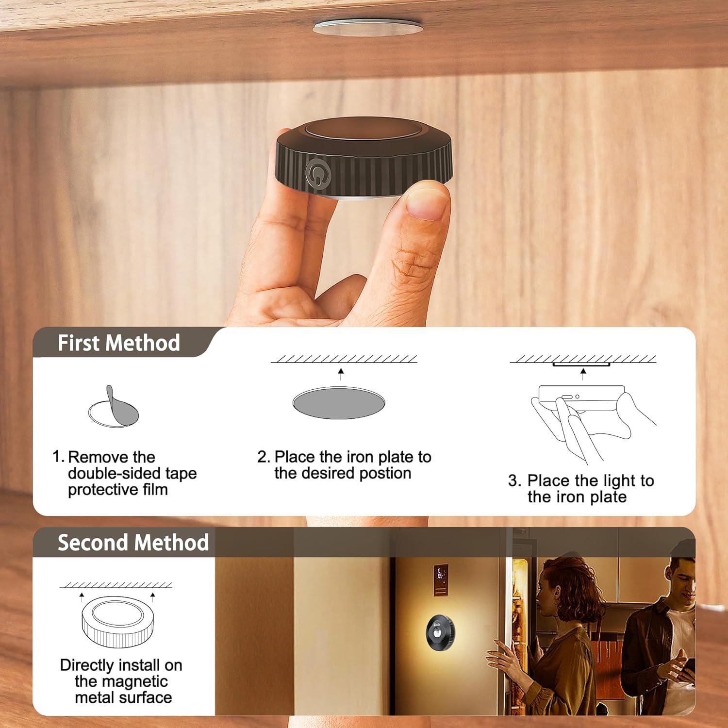 Luces LED Puck Zeadio con Control Remoto - Paquete de 3