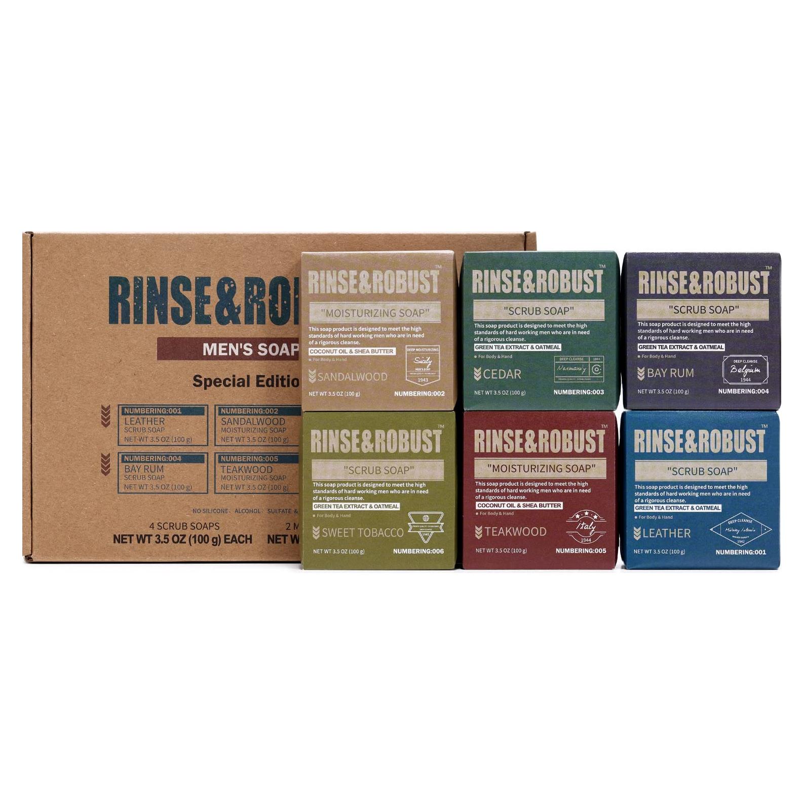 Juego de Jabones Rinse & Robust para Hombres 6 Piezas 99.22 g