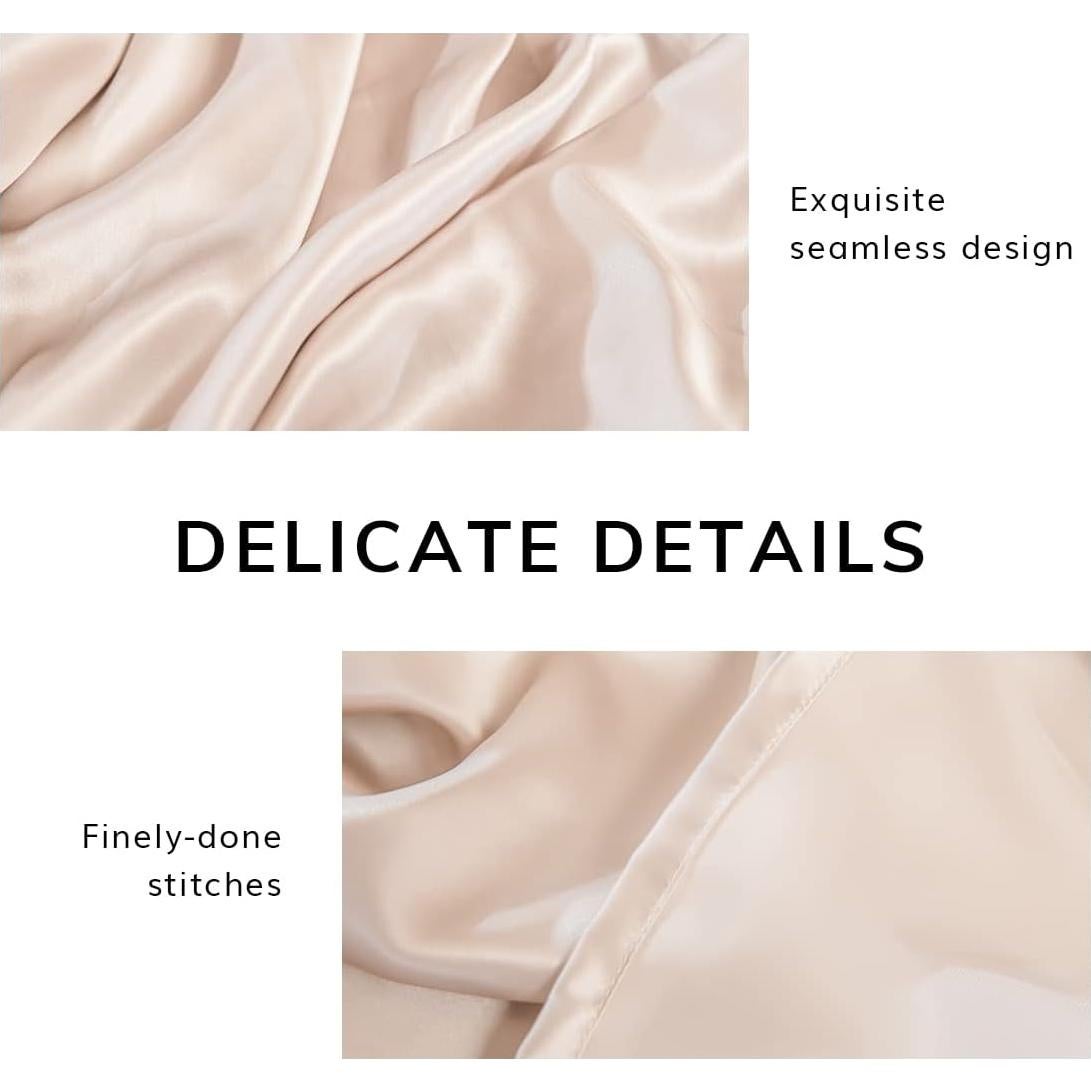 Sábana Plana de Seda PROMEED 100% Morera Twin XL Champán