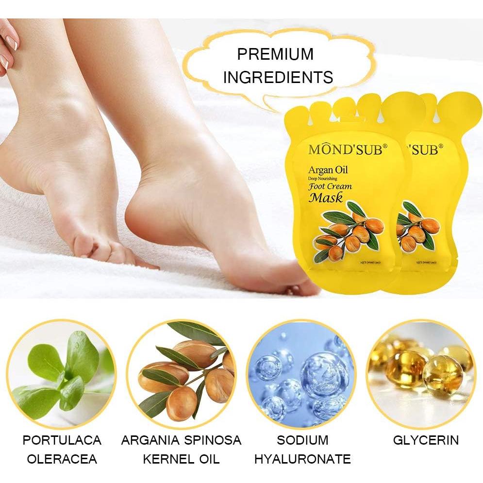 Mascarilla Hidratante para Pies MOND'SUB con Aceite de Argán - 5 Pares