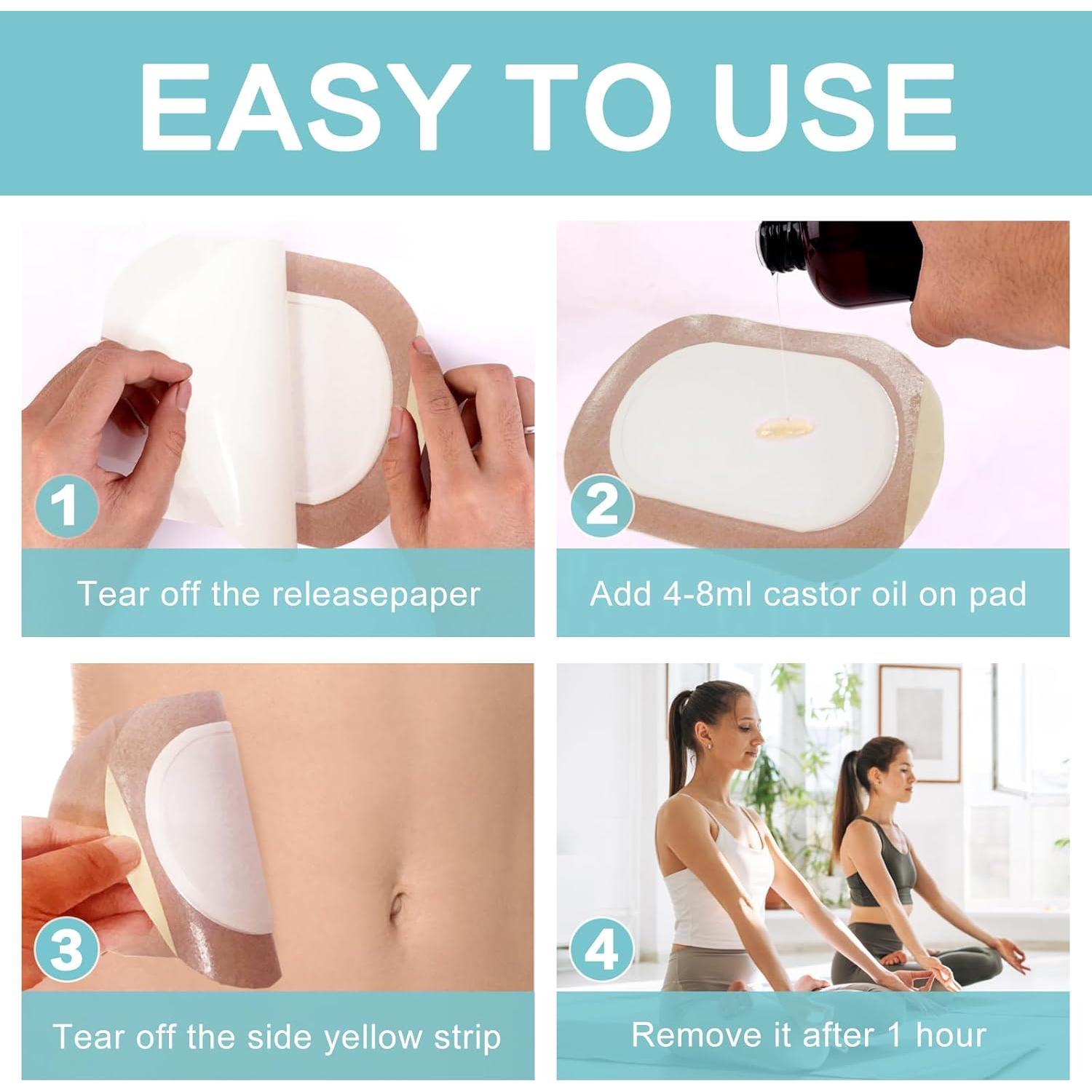 20 Almohadillas de Aceite de Ricino YHOVID Orgánico Autoadhesivas