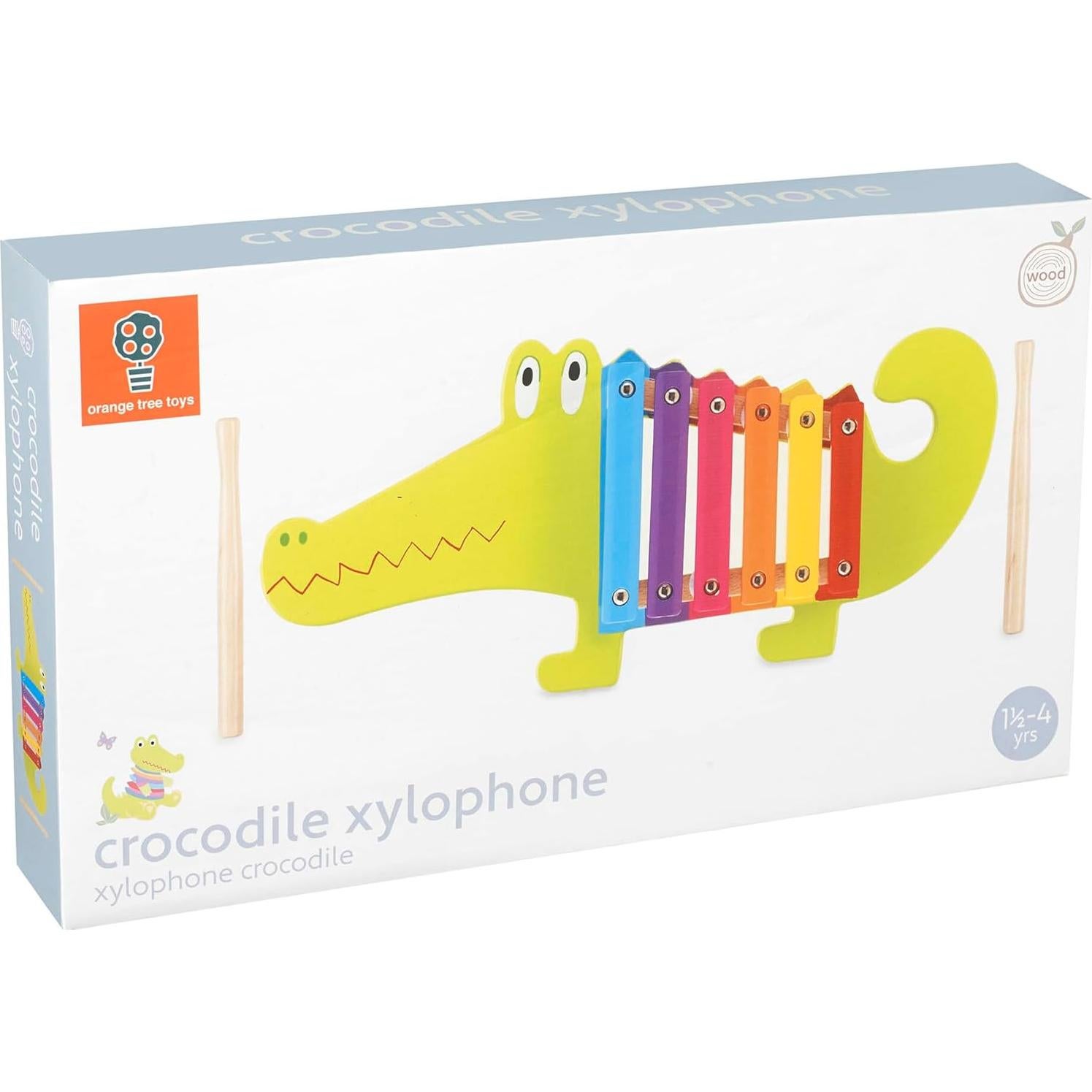 Xilófono Cocodrilo de Madera Orange Tree - Juguete Musical 5x36.4x20.4 cm