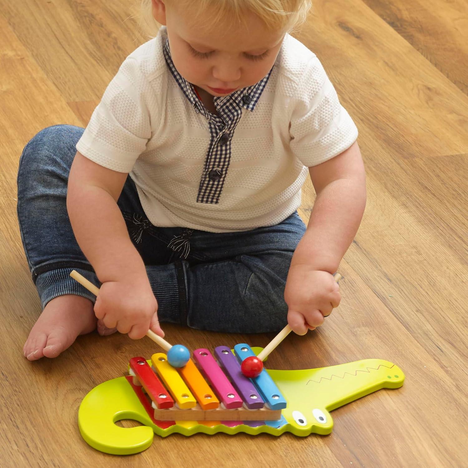 Xilófono Cocodrilo de Madera Orange Tree - Juguete Musical 5x36.4x20.4 cm