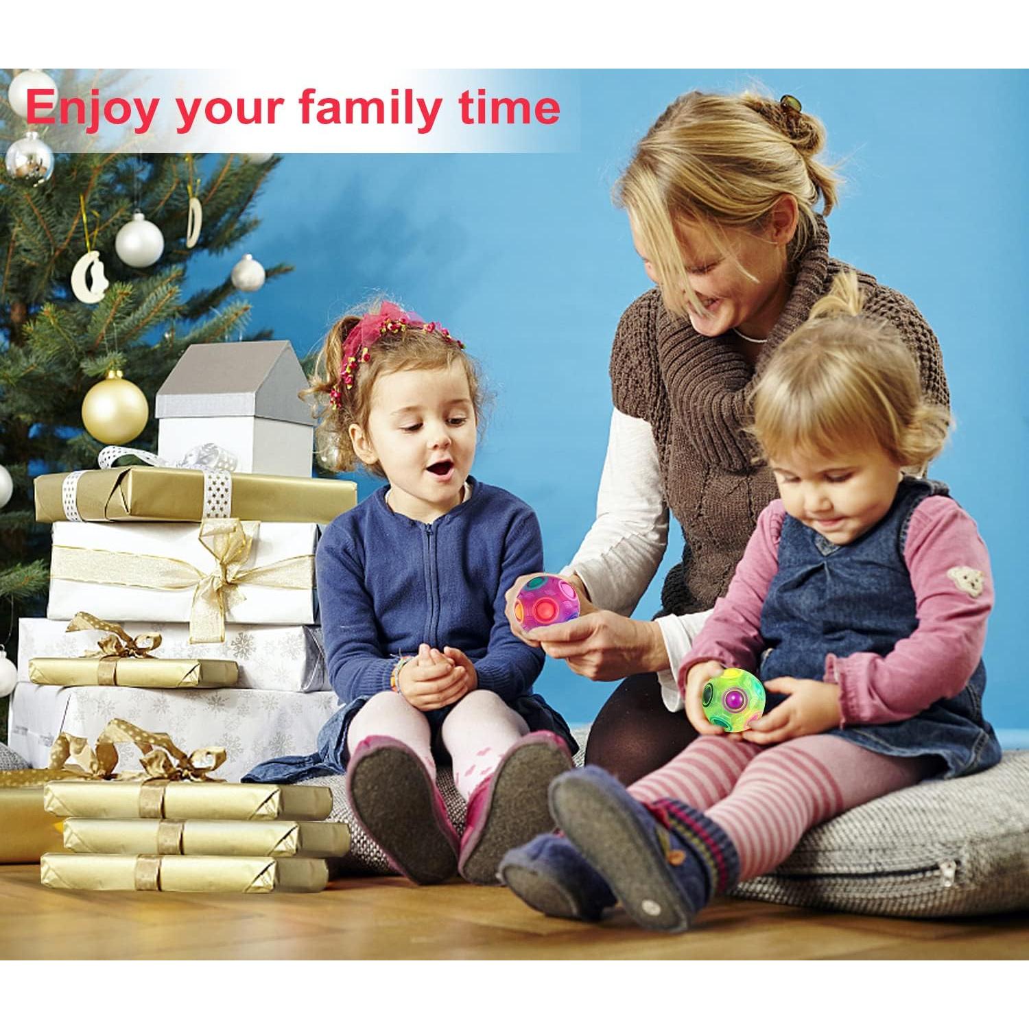 Bola Mágica Arcoíris Vdealen - Juego Antiestrés 7 cm - Paquete de 4