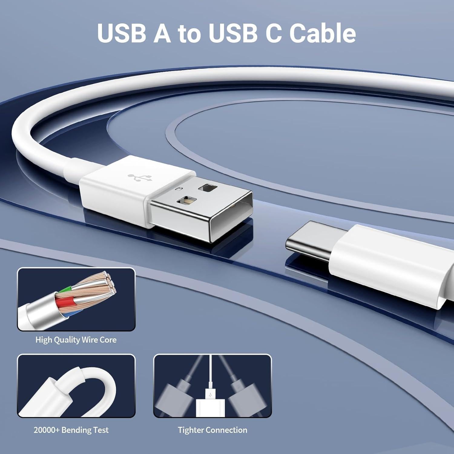 Cable CarPlay USB A a USB C UCALMA 4Pack 1m y 1.83m para iPhone 15/16