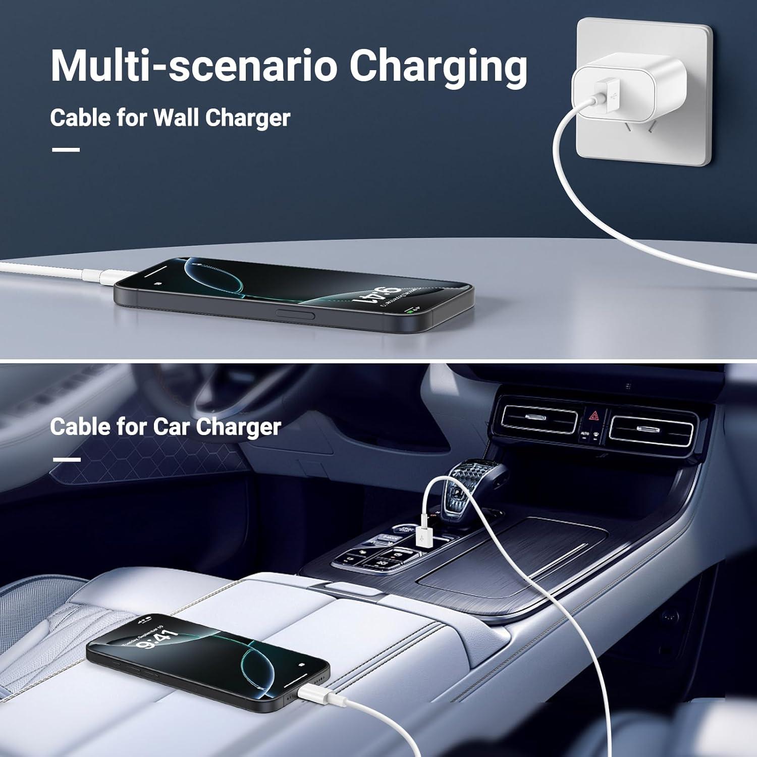 Cable CarPlay USB A a USB C UCALMA 4Pack 1m y 1.83m para iPhone 15/16