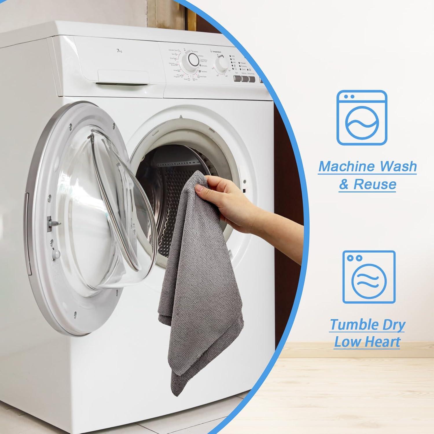 75 Rollos de Paños de Microfibra Niurewan Gris Reutilizables