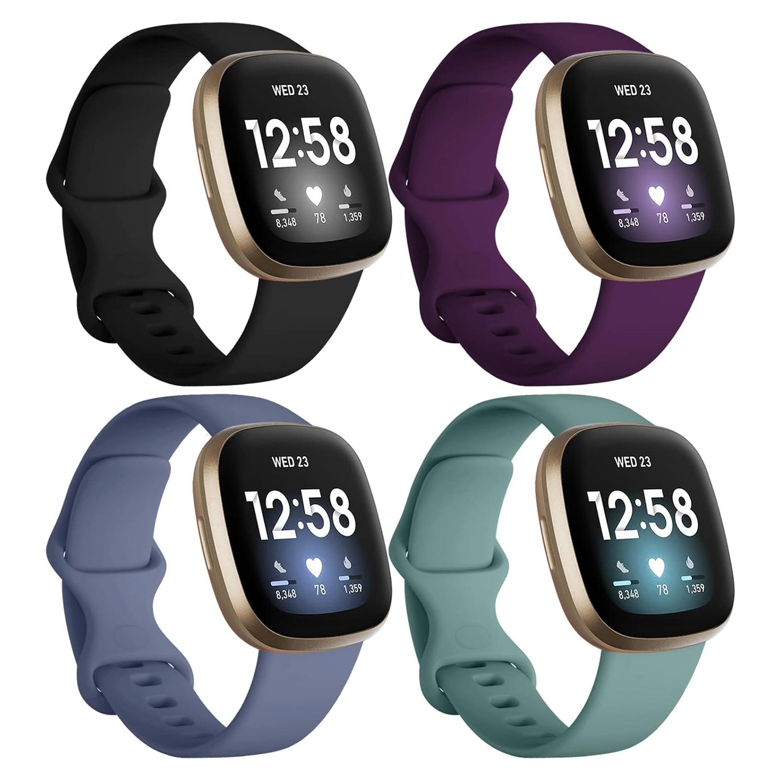 Dirrelo Bandas de Reemplazo para Fitbit Sense/Versa 3/4 - 4 Pack Pequeño