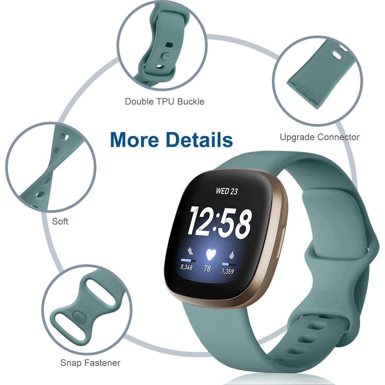 Dirrelo Bandas de Reemplazo para Fitbit Sense/Versa 3/4 - 4 Pack Pequeño