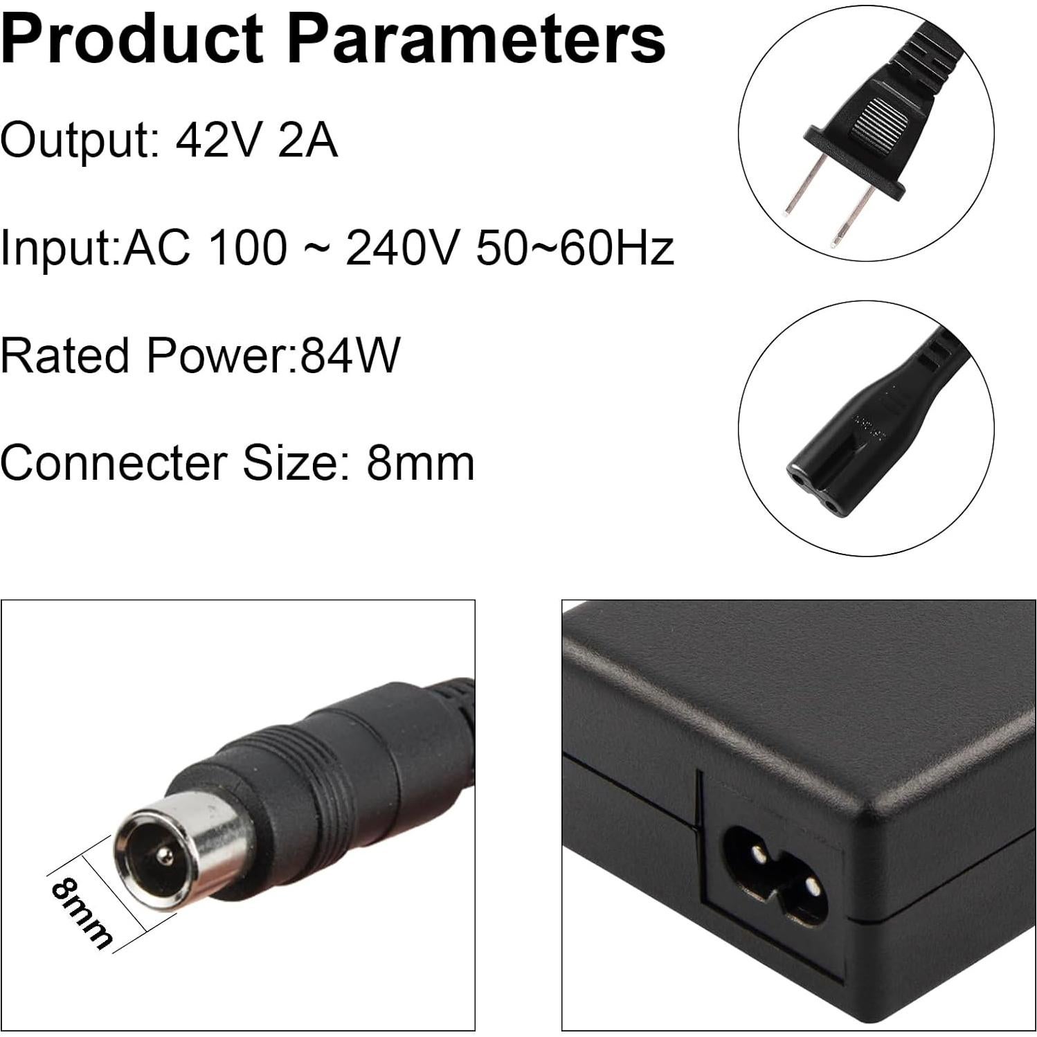 Cargador Eléctrico Fancy Buying 42V 2A para Scooter 36V