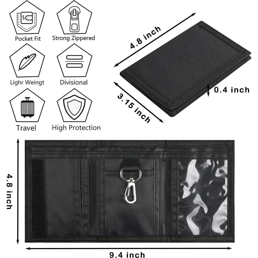 Cartera Trifold de Lona para Niños Lamiza - Negro