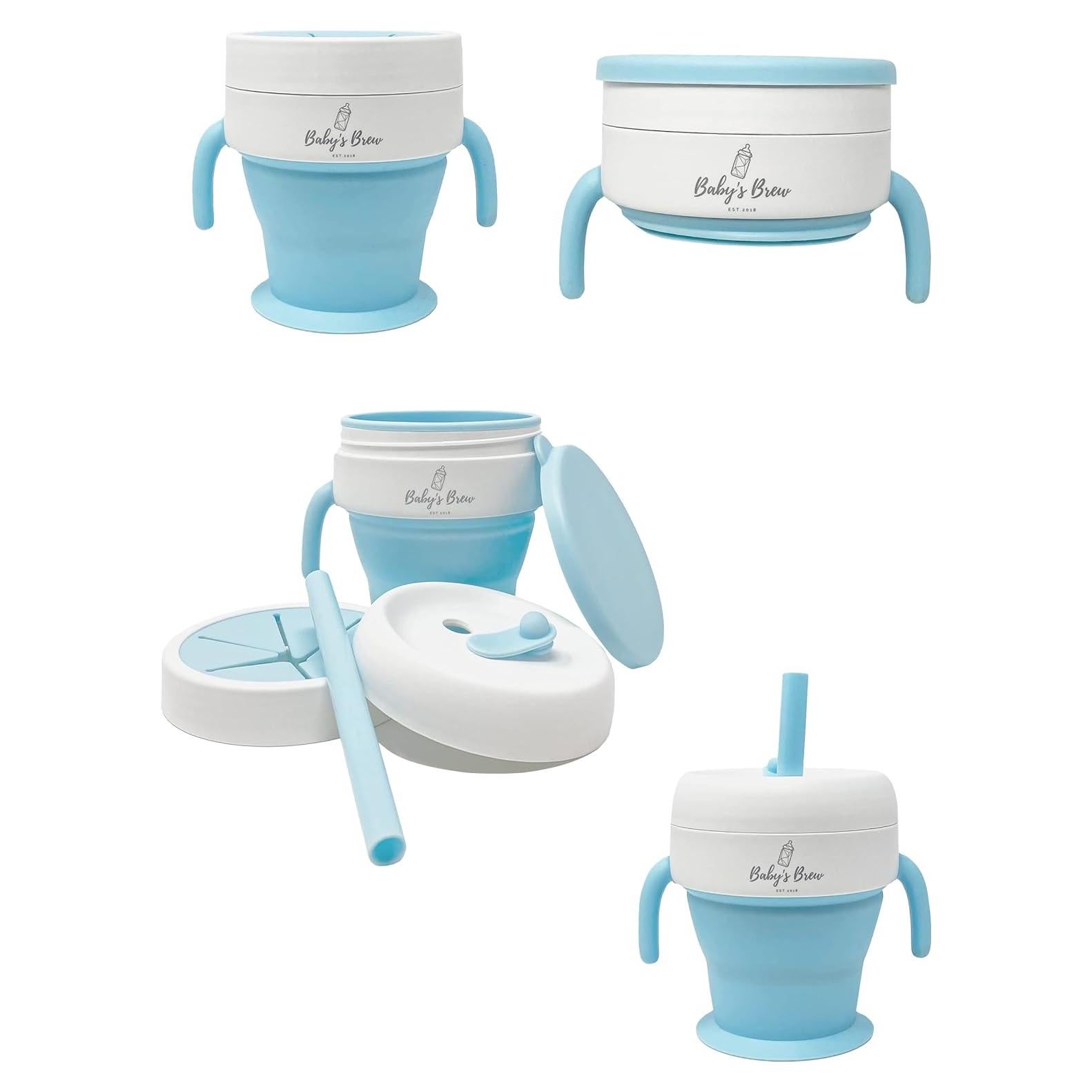 Taza colapsable 2 en 1 Baby's Brew - Azul, BPA Free