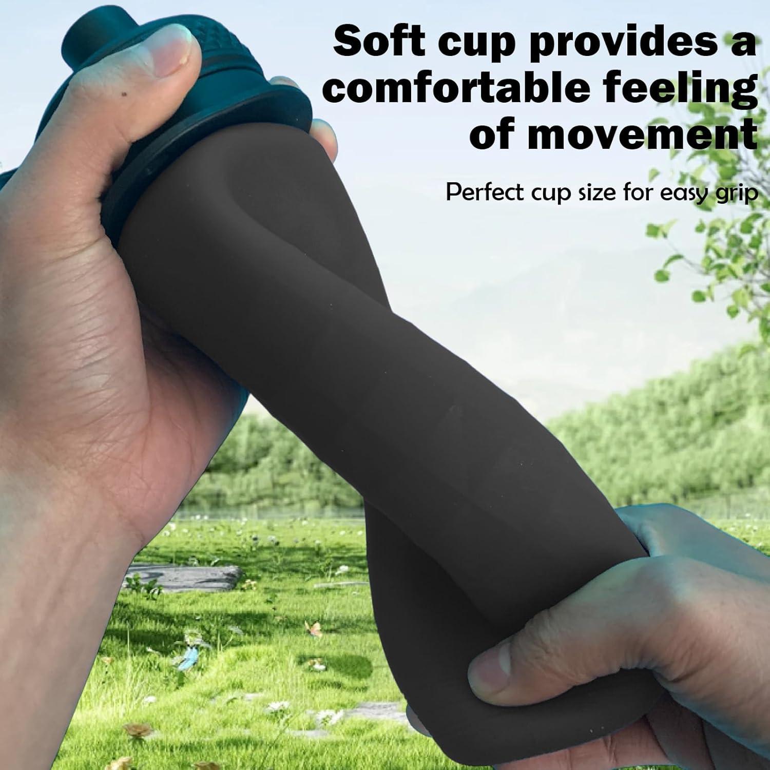 Botella de Agua Plegable Paspring 700ml Silicona Negra