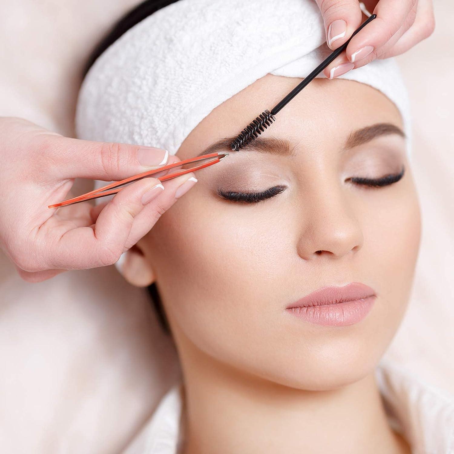 16 Pinzas de Cejas Inclinadas Maitys Acero Inoxidable Precisión