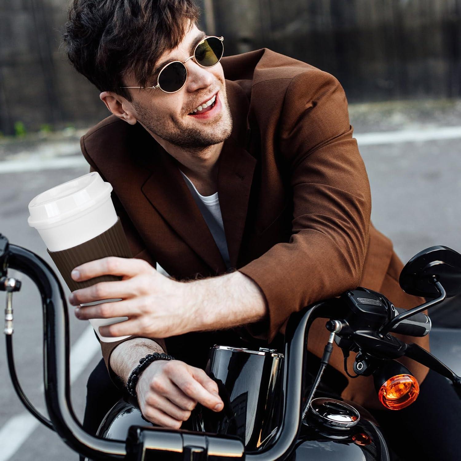 15 Tazas de Café Reutilizables FillTouch 473 ml con Tapas