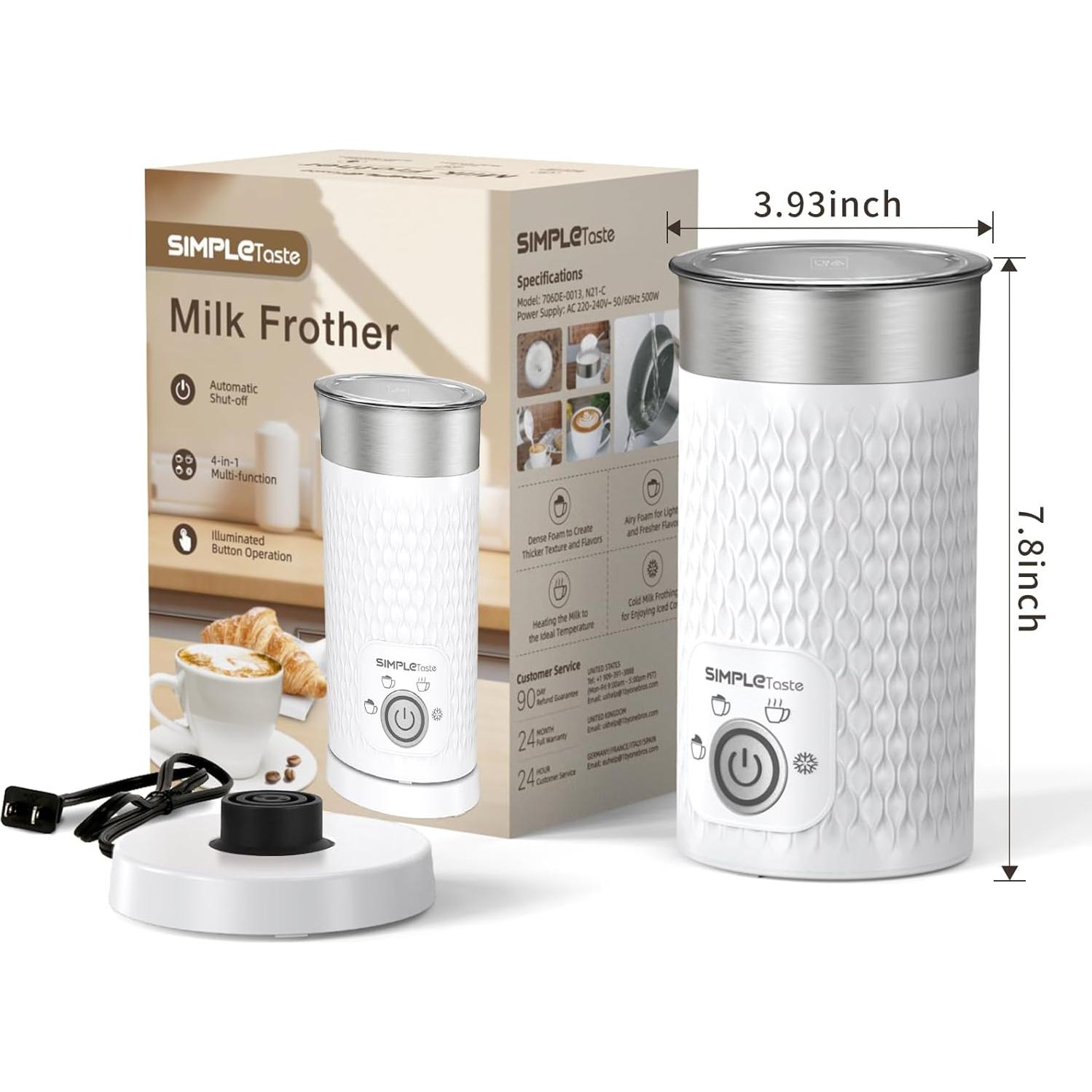 Espumador de Leche Eléctrico SIMPLETASTE 4-en-1 300ml